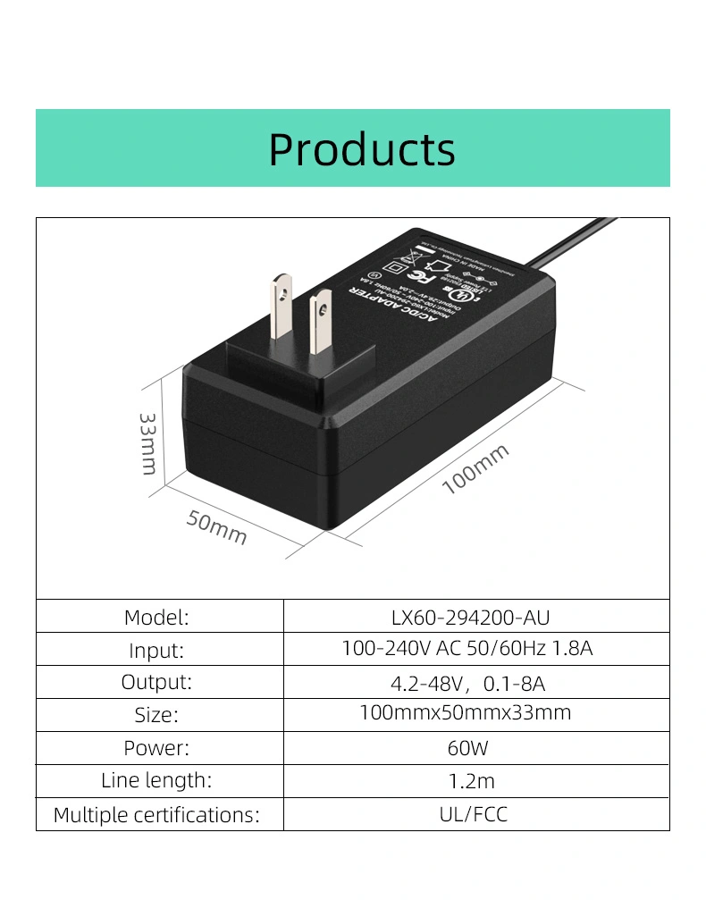 The 12.6V power supply delivers stable and reliable power to charge or power your electronic devices with 12.6V input requirement.