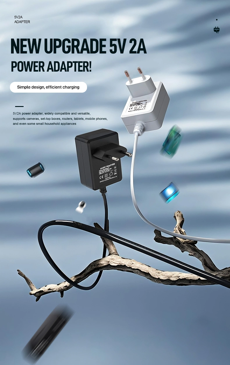 This compact 5V 2000mA switching power supply** converts AC mains to efficient, regulated 5V DC (2A) output. Utilizing high-frequency conversion technology, it runs cooler and lighter than linear adapters. Ideal for IoT devices, routers, LED projects, and electronics needing 10W continuous power. Features UL/CE/FCC safety certifications for reliable operation.