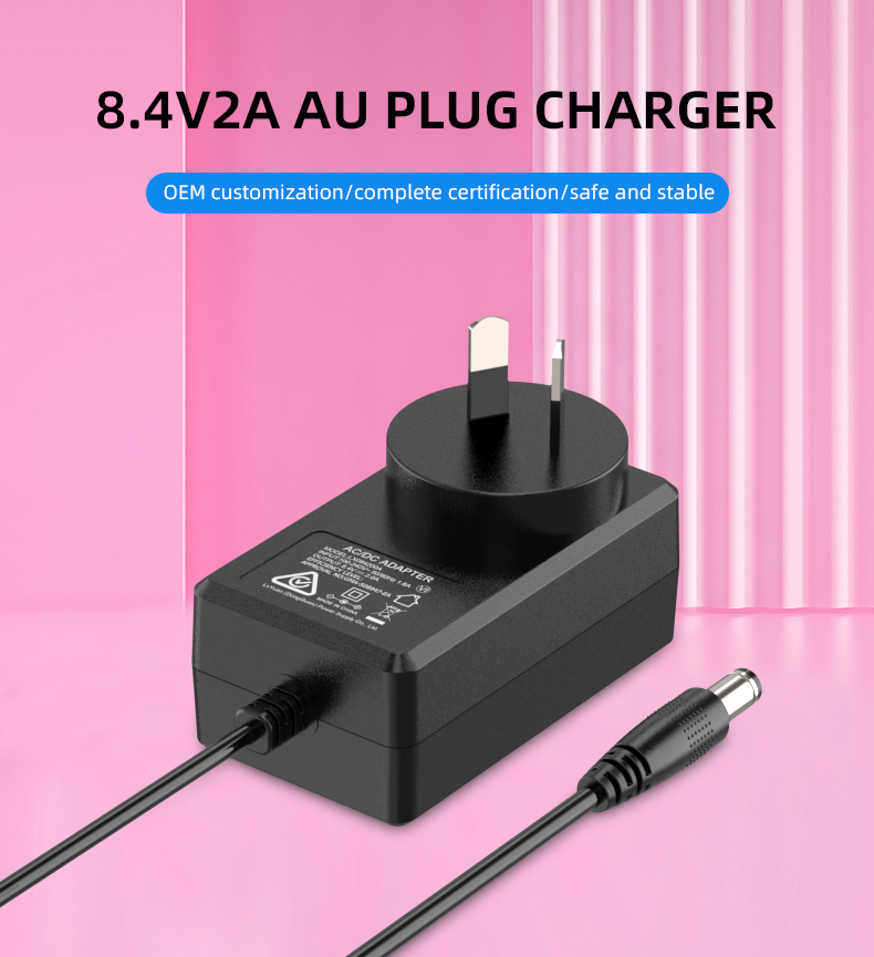 The 8.4V charger is designed specifically for charging lithium batteries, providing a safe and efficient charging experience.