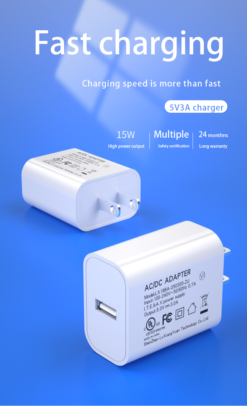 A 15W power adapter is a type of power supply that provides up to 15 watts of power output. It may come in various forms such as a wall adapter, a USB power supply, or a charging dock. A 15W power adapter can charge and power various devices such as smartphones, tablets, wireless headphones, and other gadgets. It is generally compact, lightweight, and easy to carry, making it convenient for everyday use or travel. Many 15W power adapters come with multiple charging ports, which allows you to charge more than one device simultaneously.