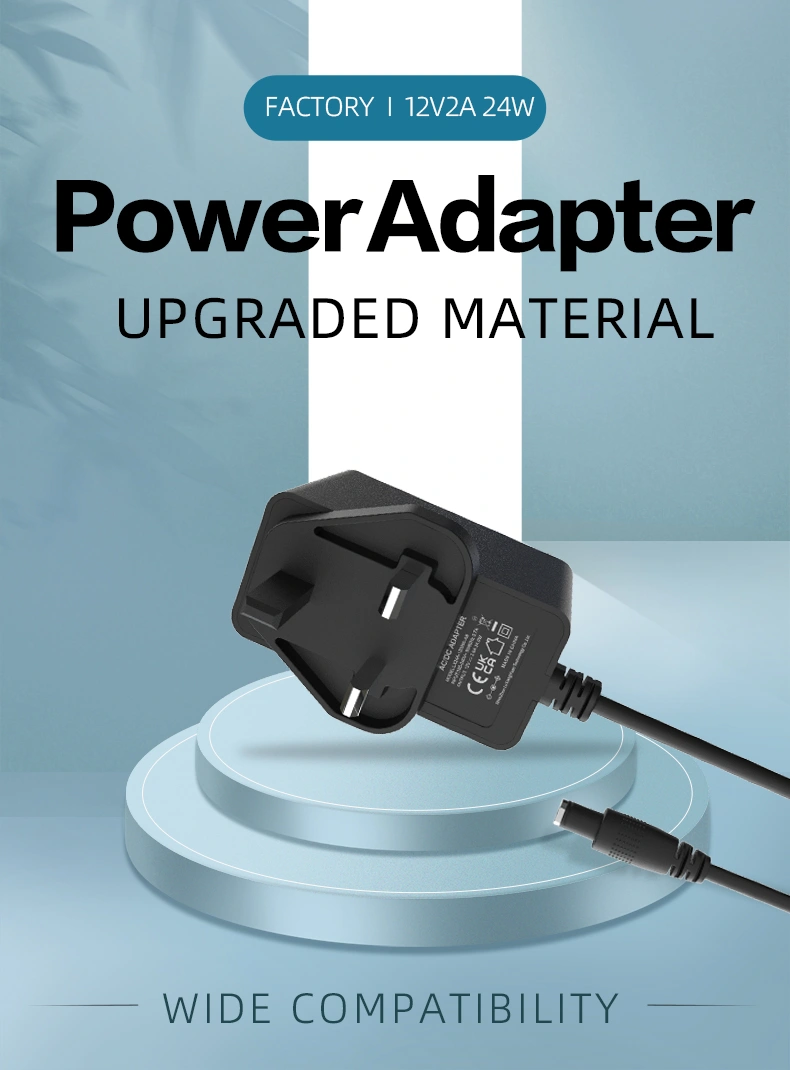The 12vdc 2 amp power supply delivers stable 24W output for devices needing 12V DC and 2A current.