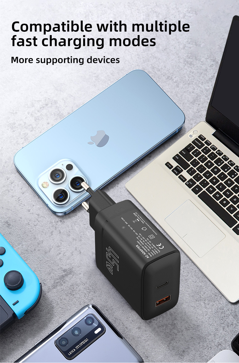 Experience efficient charging with 45W Gan chargers and Samsung adapter 45w and charger 45w, delivering quick and powerful performance.