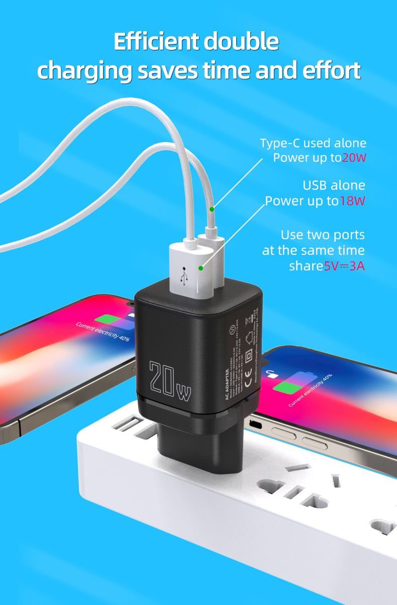 This 20W iPhone charger provides a fast and efficient charging solution for your iPhone.