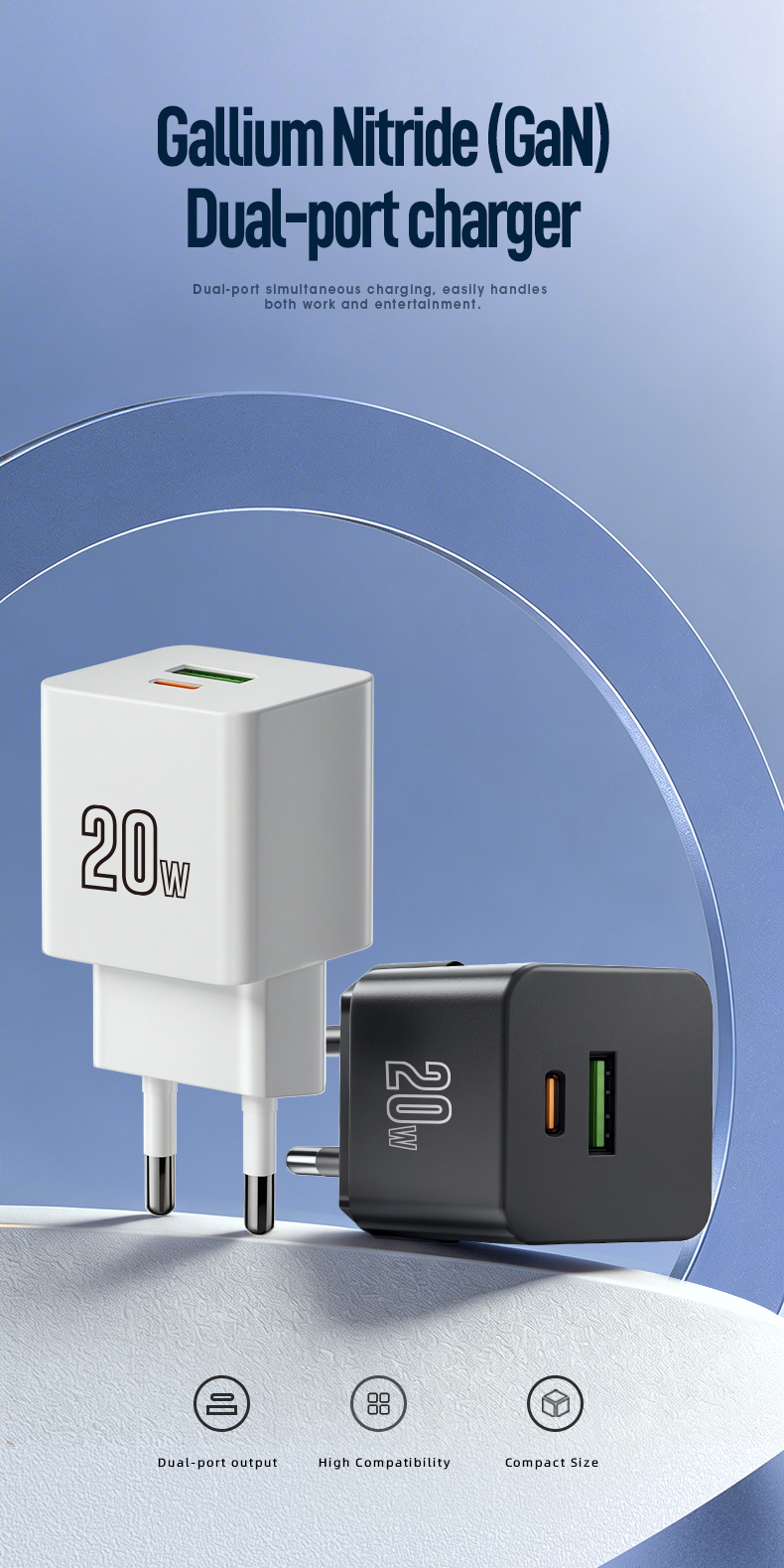 GaN PD20W wall charger manufacturer｜Lvxiangyuan Technology
