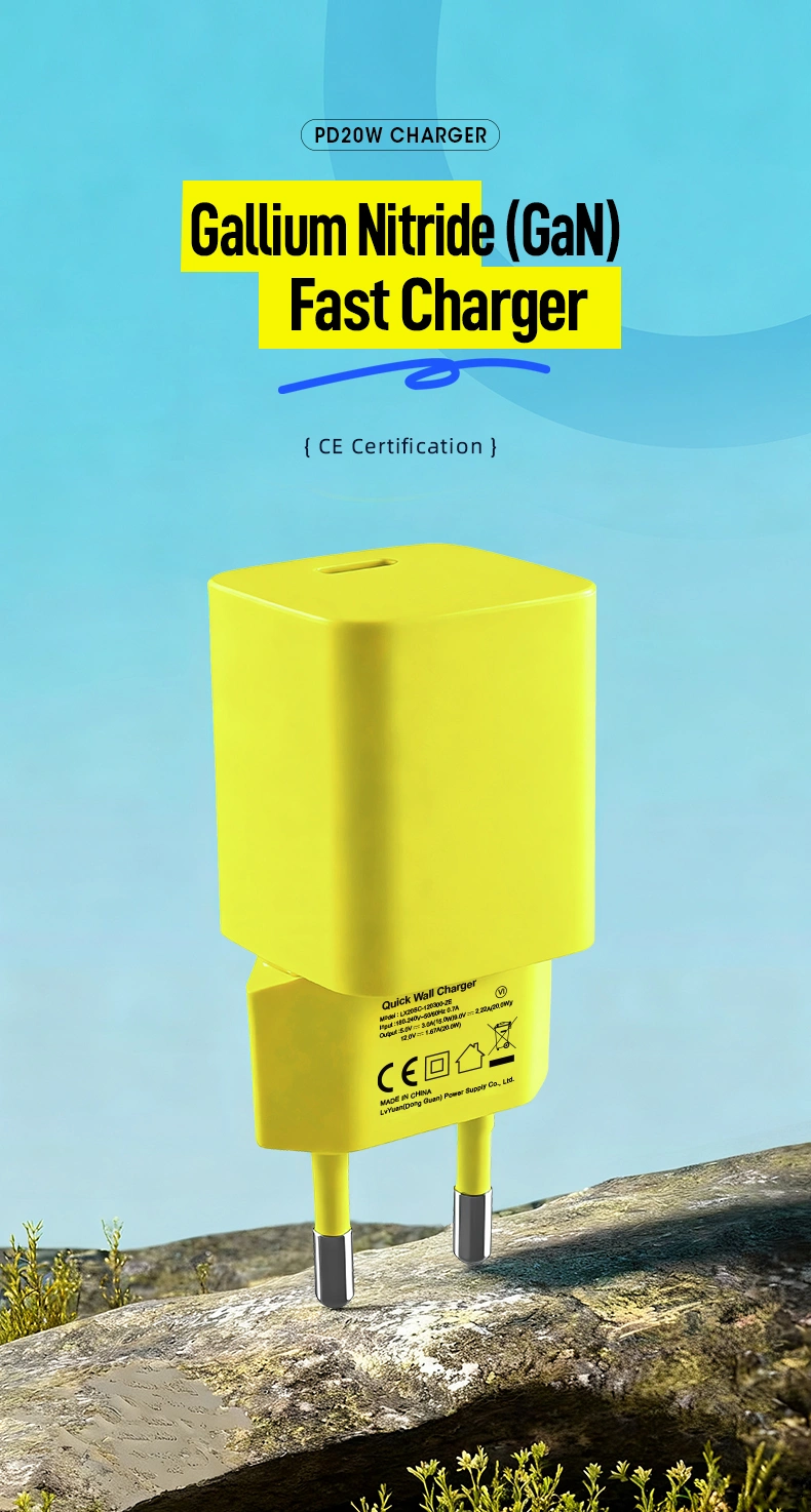 The gan charger 20w leverages Gallium Nitride technology for ultra-compact size and 93% peak efficiency. Delivers PD 3.0 fast charging (9V/2.22A), powering iPhones to 50% in ~30 minutes. Features universal 100-240V input, foldable plugs, and industrial-grade thermal control with CE/FCC/UKCA safety certifications.