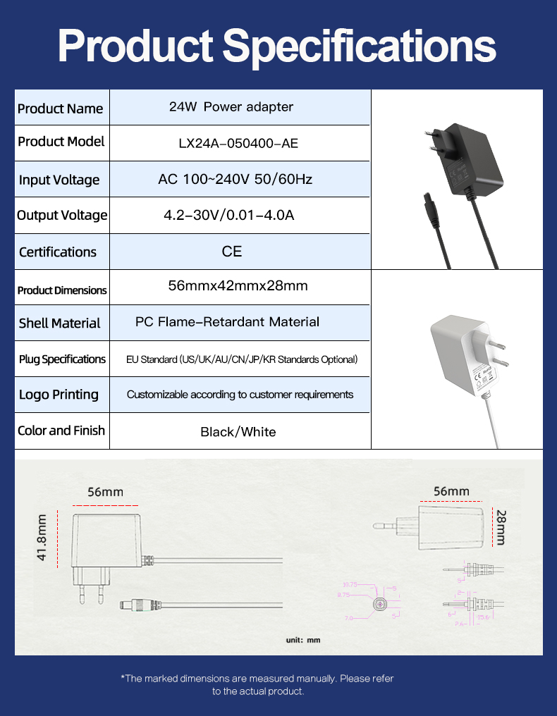 The 24 Dc 750ma Power Adapter delivers stable 24V/750mA (18W) DC output for routers, IoT devices, and LED systems. With built-in overload/short-circuit protection, FCC/CE certification, and a compact plug-in design, it ensures reliable, energy-efficient power for home, office, or industrial applications.