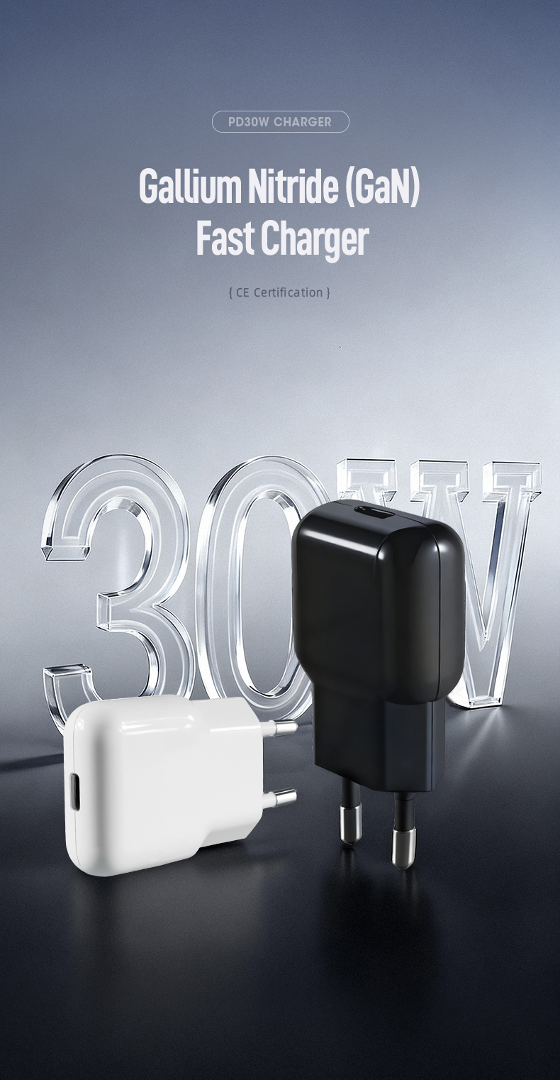 The 30W USB-C PD GaN Wall Charger delivers rapid, efficient charging via USB-C Power Delivery 3.0. Leveraging Gallium Nitride (GaN) technology, it’s 50% smaller than silicon chargers. Features universal 100–240V input, foldable plugs, and thermal protection. Powers iPhones, Samsung Galaxy, and tablets to 50% in ~30 minutes.