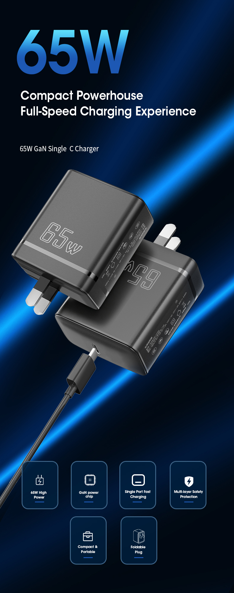 This compact and safe usb pd power supply delivers stable adjustable power output, fitting most smartphones, tablets and small laptops perfectly for daily fast charging.