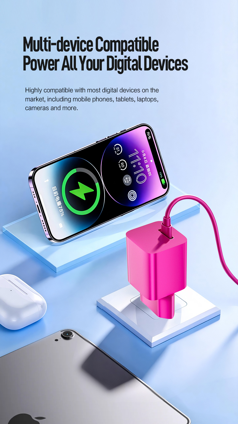 This portable usb c 45 watt charger, a reliable usb pd pps charger, works perfectly as a high-speed iphone 45w charger for stable daily fast charging.  