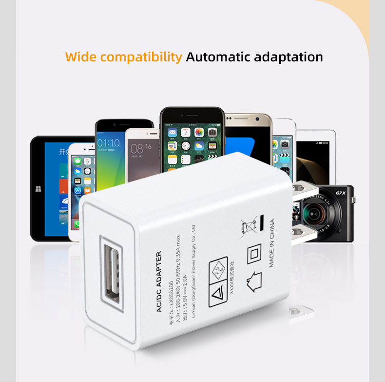 This portable wall charger, USB plug adapter, and DC 5V 2A charger offers a convenient and efficient charging solution for your electronic devices with USB charging port.