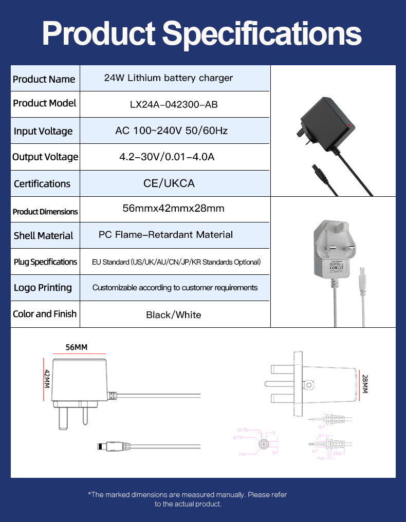 The Lithium Li-ion Battery Charger 8.4V 2A ensures safe, efficient charging for drones, power tools, and RC devices. Features overcharge protection, temperature monitoring, and short-circuit prevention. Compact design with universal compatibility for reliable, fast power delivery.