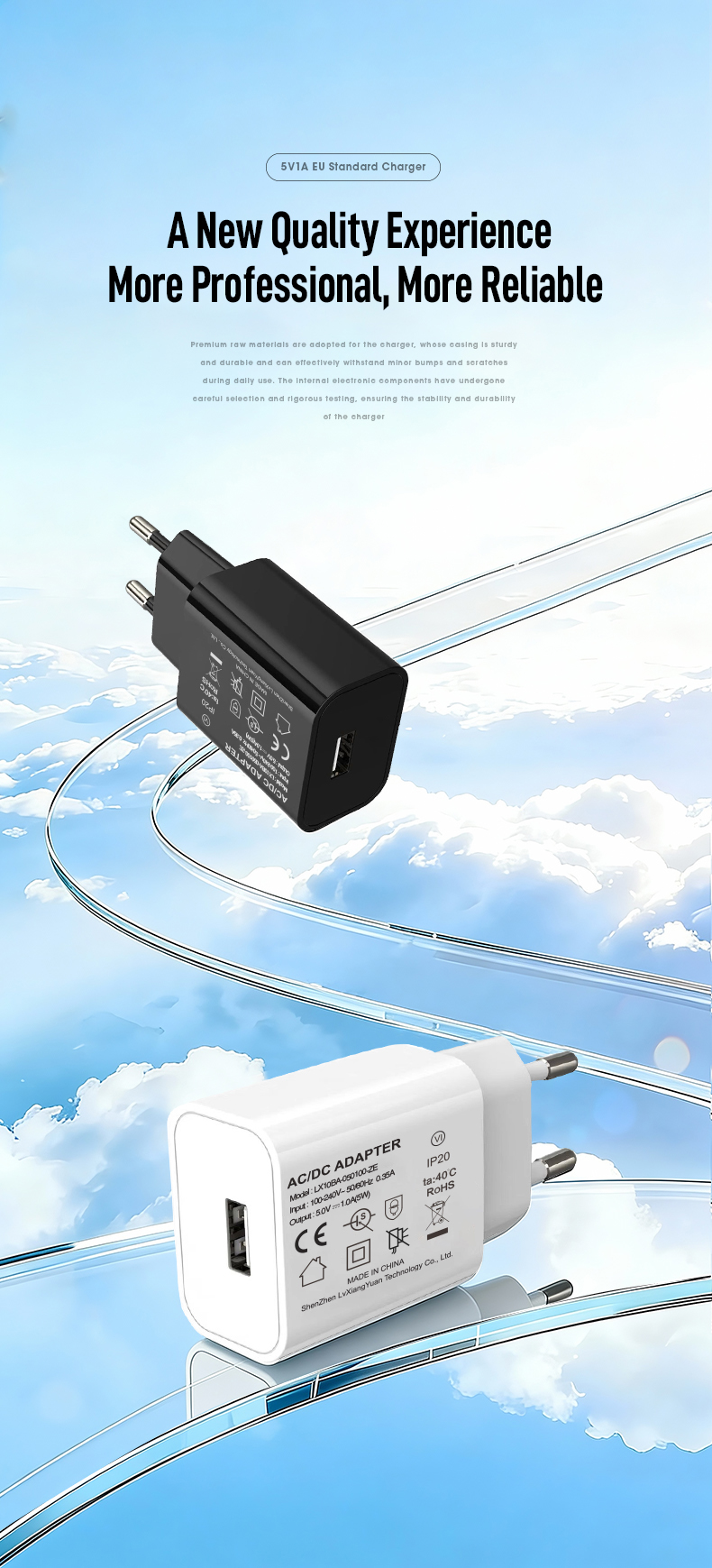 The 5v 1 amp adapter delivers stable 5W DC power with universal 100-240V input. Features over-current/short-circuit protection, compact plug-in design, and CE/FCC certification. Ideal for IoT devices, medical sensors, and low-power electronics requiring reliable 5V charging.