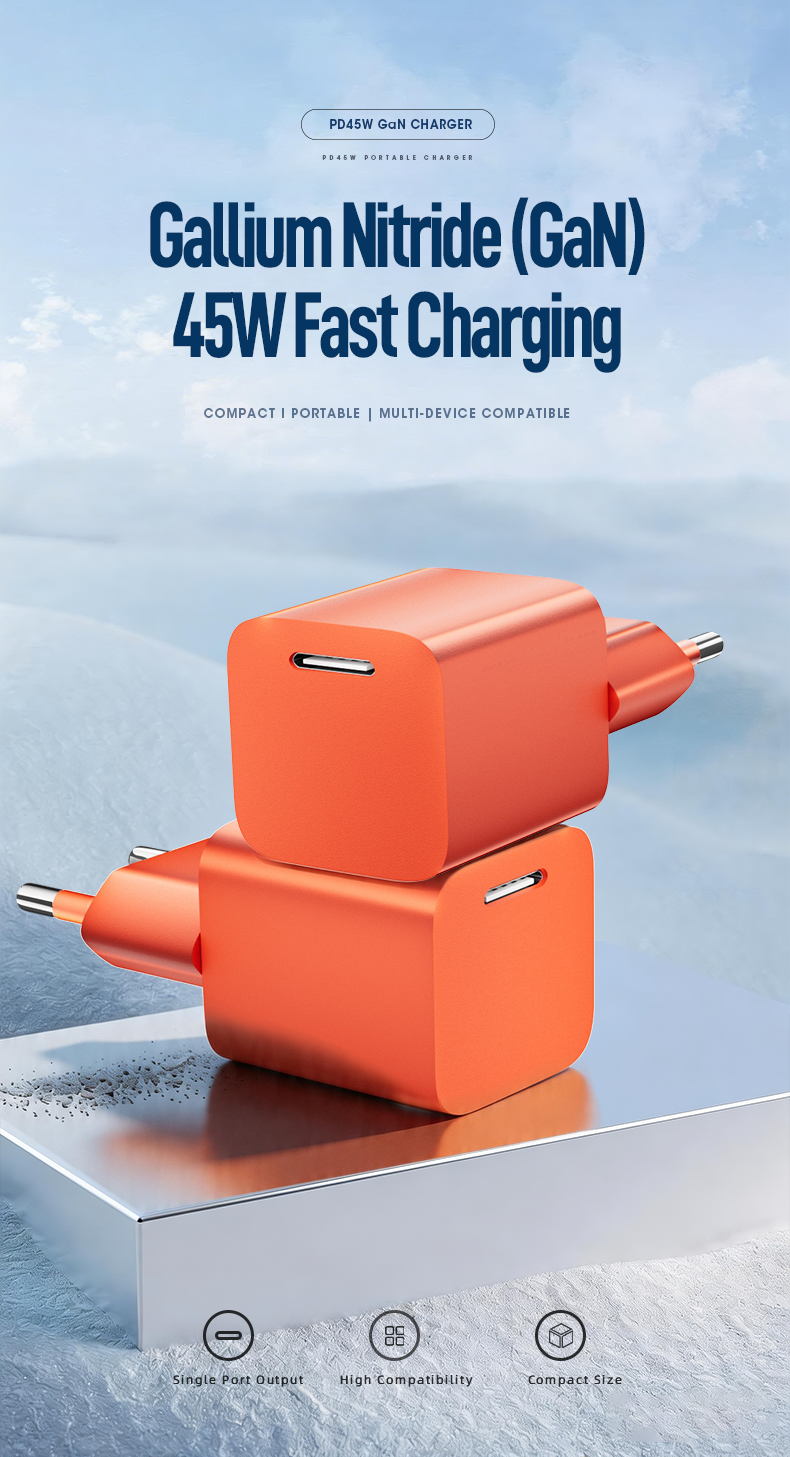 The 45 watt pd charger delivers rapid USB-C Power Delivery 3.0 charging. Leveraging GaN technology, it’s 40% smaller than Apple’s adapter yet powers MacBook Pro to 50% in 30 minutes. Features foldable plug, universal 100-240V input, and OVP/OCP/SCP triple protection.
