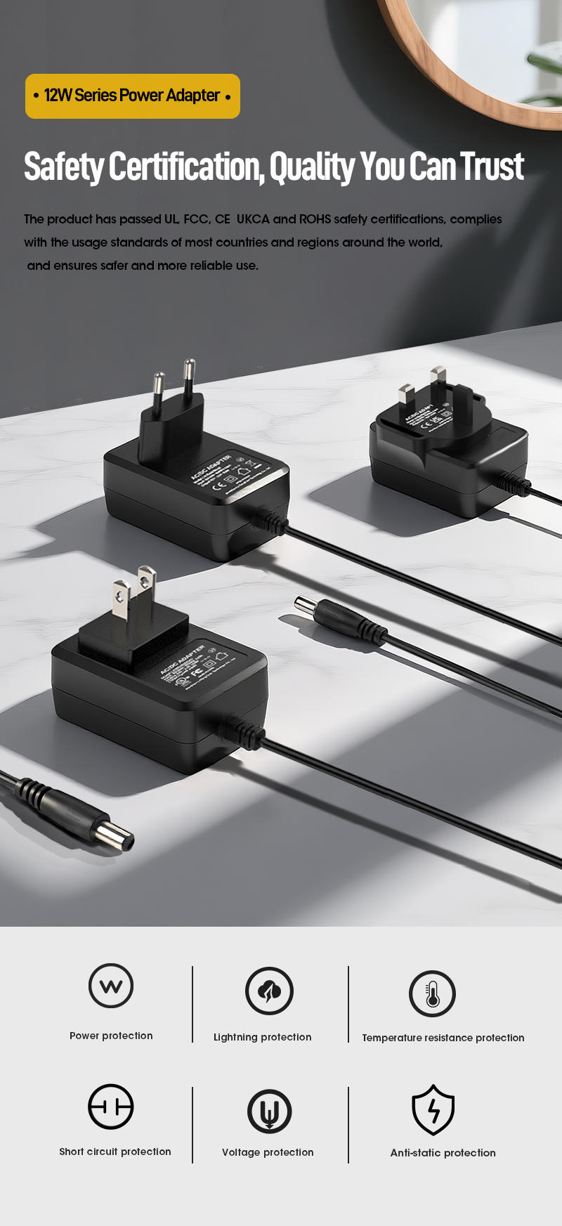 This compact 3V DC power adapter efficiently converts AC wall outlet power into a steady 3-volt direct current output. Designed for devices needing lower voltage, it offers a safe and regulated power source, replacing batteries or powering items like small radios, sensors, or specific electronic gadgets requiring 3 volts DC.