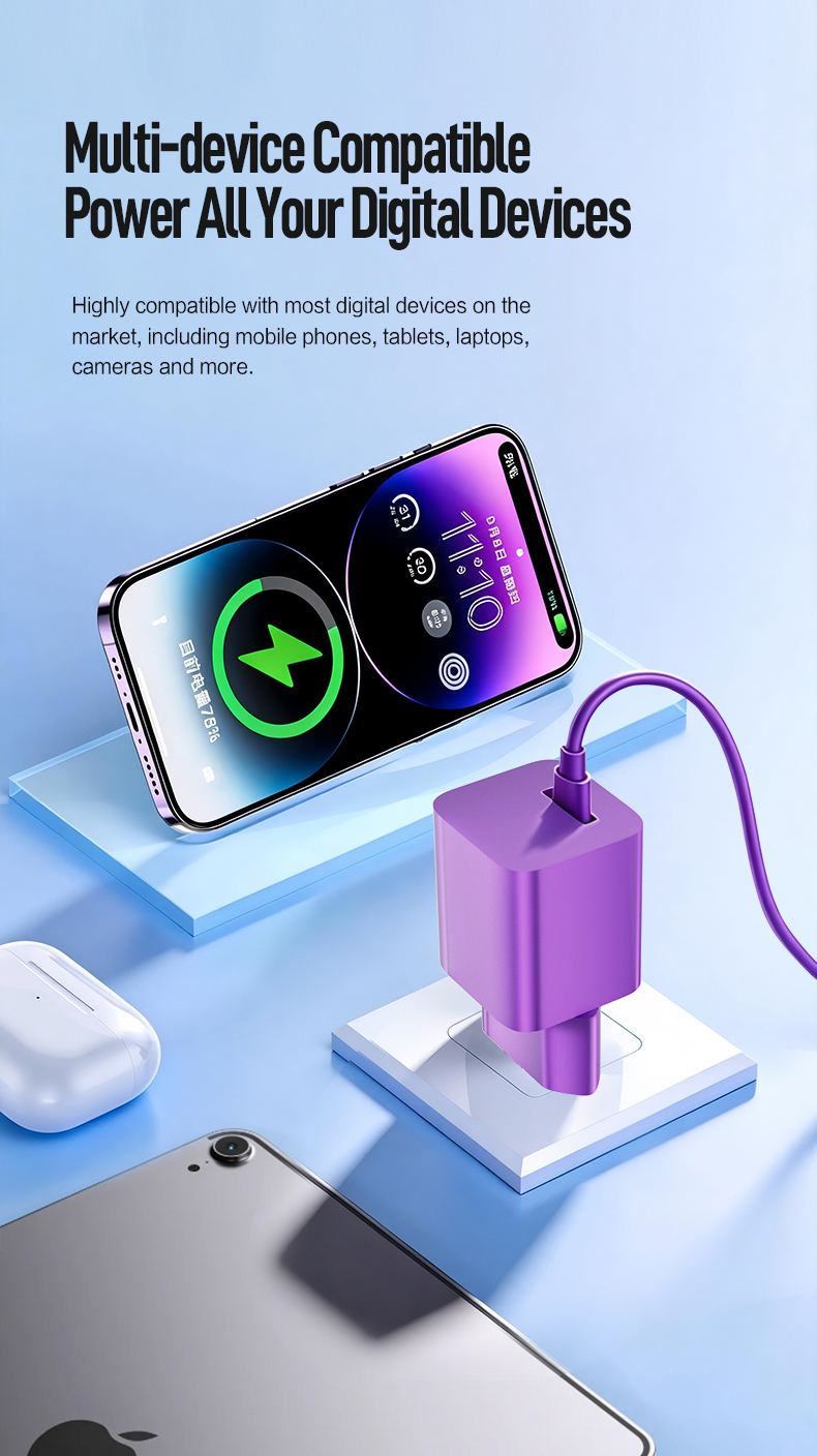 This efficient 45 watts charger, a handy 45w portable charger, works perfectly as a reliable 45 watt iphone charger for stable fast charging on the go.