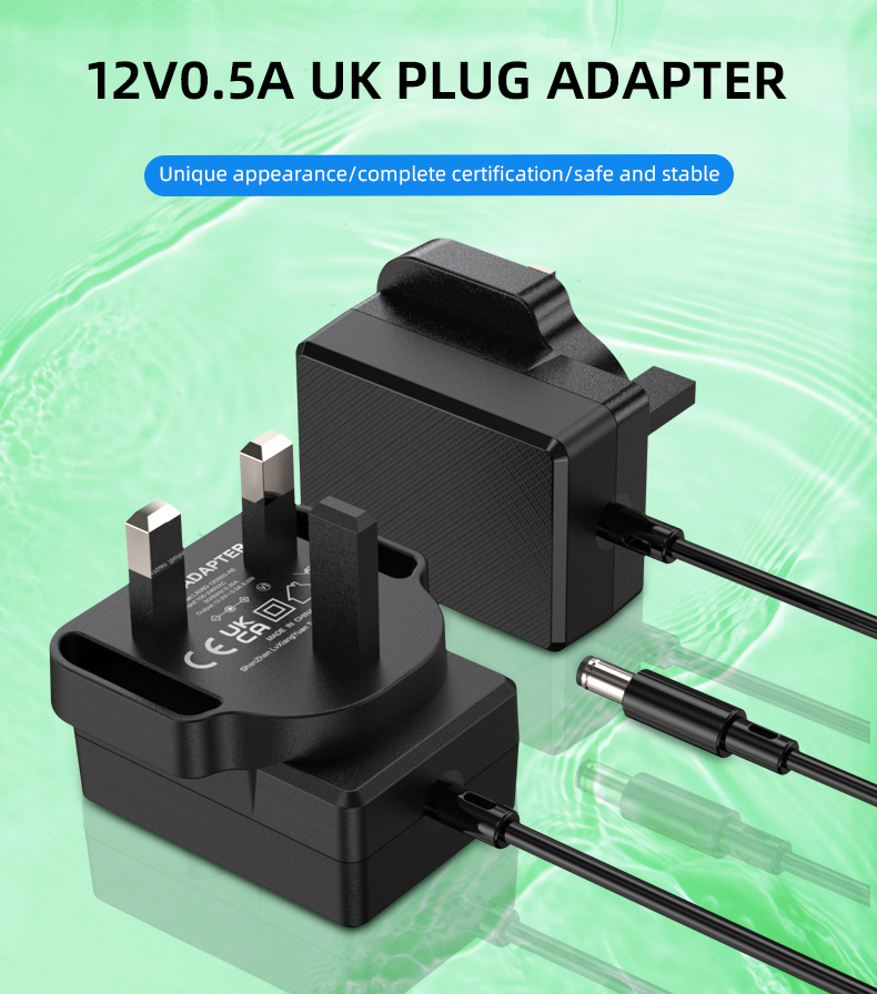 Reliable 12V adapter with 500mA output, suitable for powering low-power electronic devices and appliances
