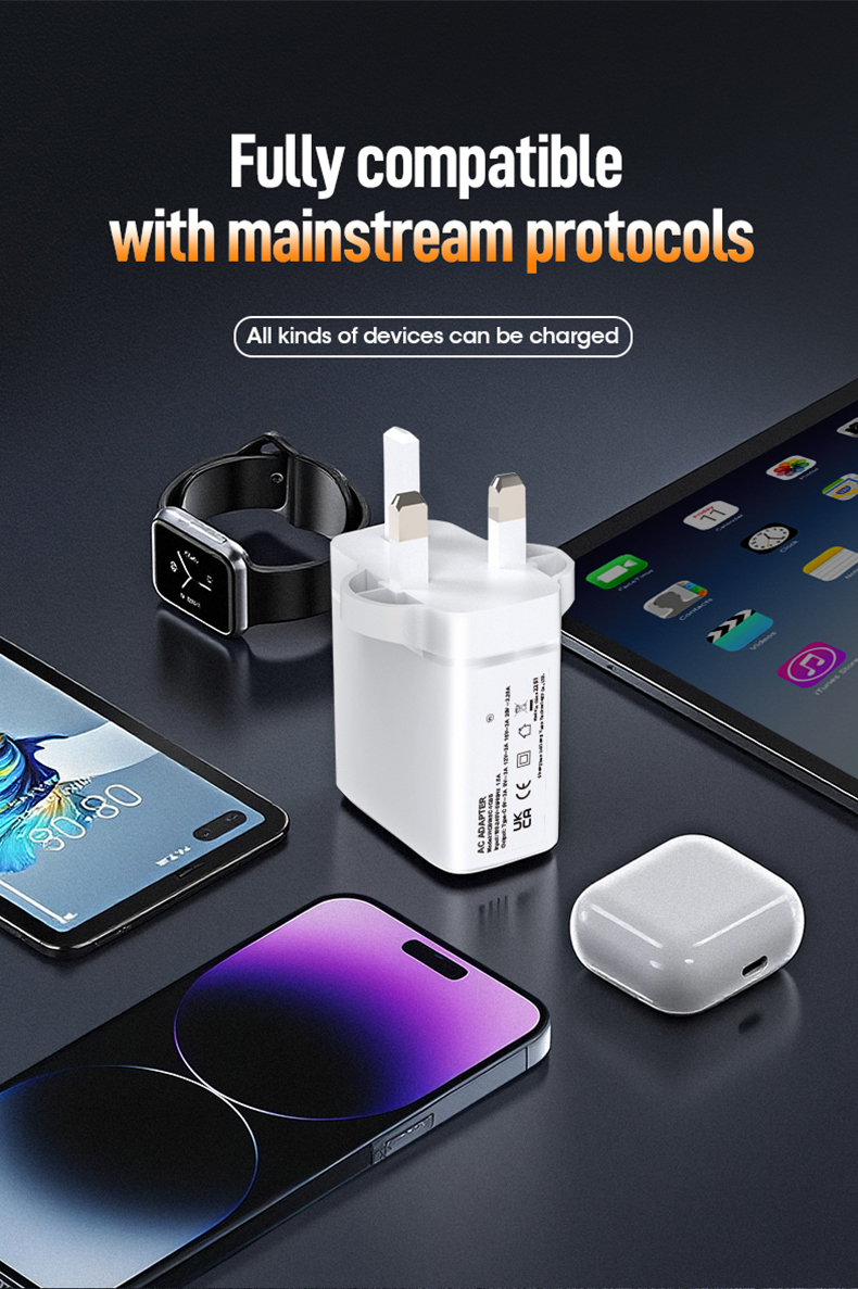 The 45W GaN USB-C Charger revolutionizes fast charging with Gallium Nitride technology. Delivering powerful PD 45W output, it fuels laptops, tablets, and phones 50% faster while running cooler and using 30% less space than traditional chargers. Ultra-portable and universally compatible—perfect for travel, work, or eco-conscious efficiency.