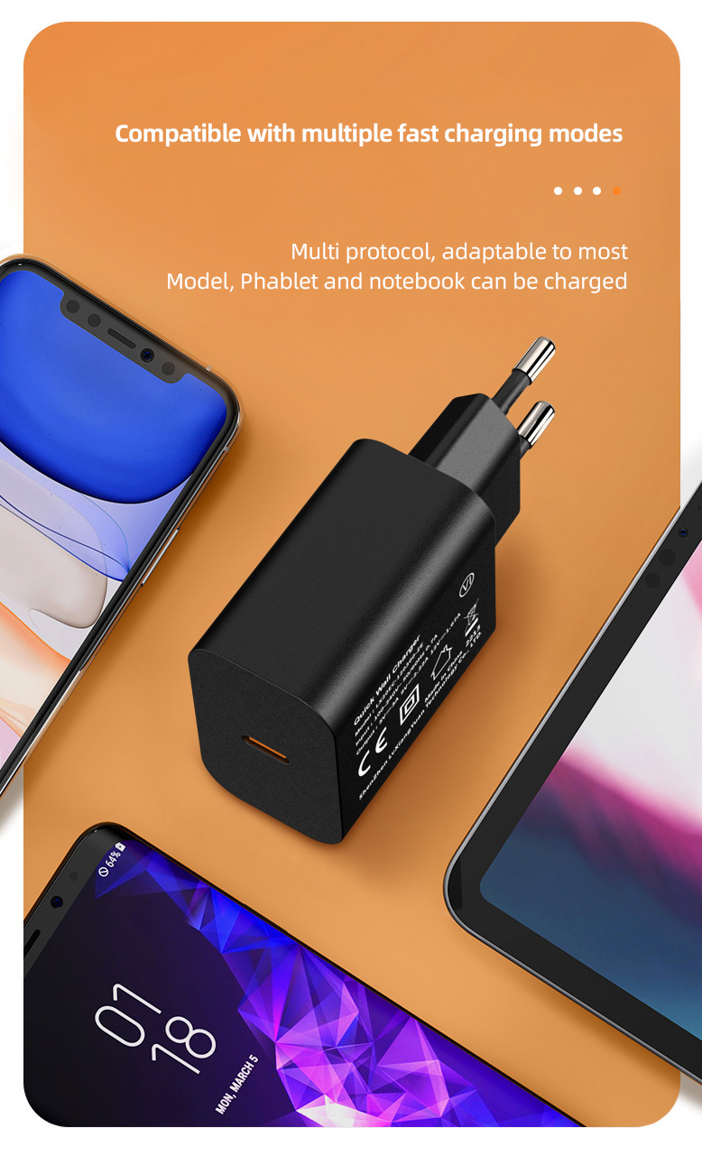Type C PD (Power Delivery) charger is a type of wall charger that uses USB-C technology to deliver fast charging to compatible devices. PD technology allows for high voltage and high current output to charge devices at a faster rate. USB-C PD chargers can charge a wide range of devices such as smartphones, tablets, laptops, and even some cameras. The chargers are compatible with several devices from various brands like Apple, Samsung, Google, and more. USB-C PD chargers can also charge multiple devices at once using a USB-C hub or splitter.