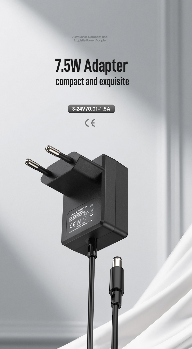The Power Adapter 15V 350mA delivers precise 15V/350mA (5.25W) DC output for low-power devices like routers, LED displays, and IoT sensors. Featuring over-current/short-circuit protection and FCC/CE certification, this compact adapter ensures stable, energy-efficient performance for home, office, or industrial applications.