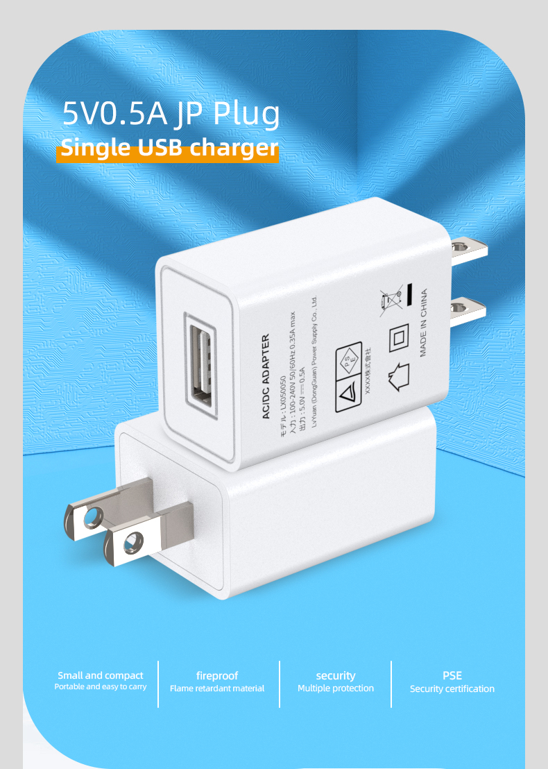 This charger is capable of supplying 5 volts of power and a maximum current of 0.5 amps, making it an ideal choice for charging small devices such as Bluetooth headsets and fitness trackers.