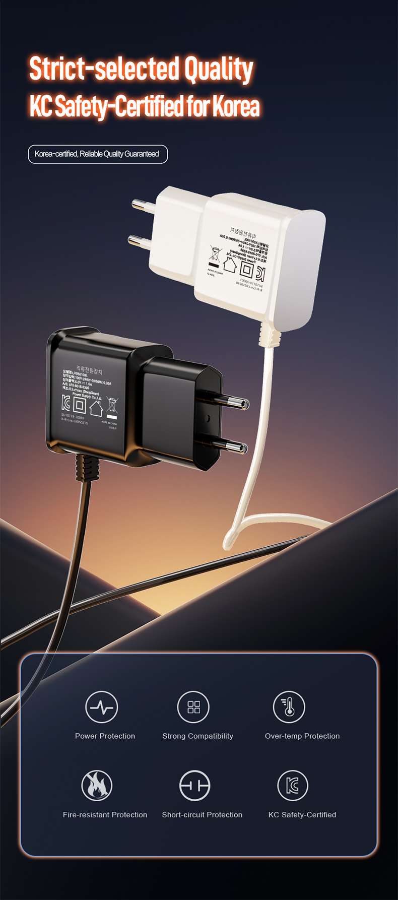 Laden Sie Ihre Geräte mit einem 5V 1A Netzteil oder 5W Netzteil auf! Wechselstrom oder Gleichstrom, Sie können je nach Bedarf zwischen einem 5-V-Wechselstromadapter oder einem 5-W-Gleichstromadapter wählen.