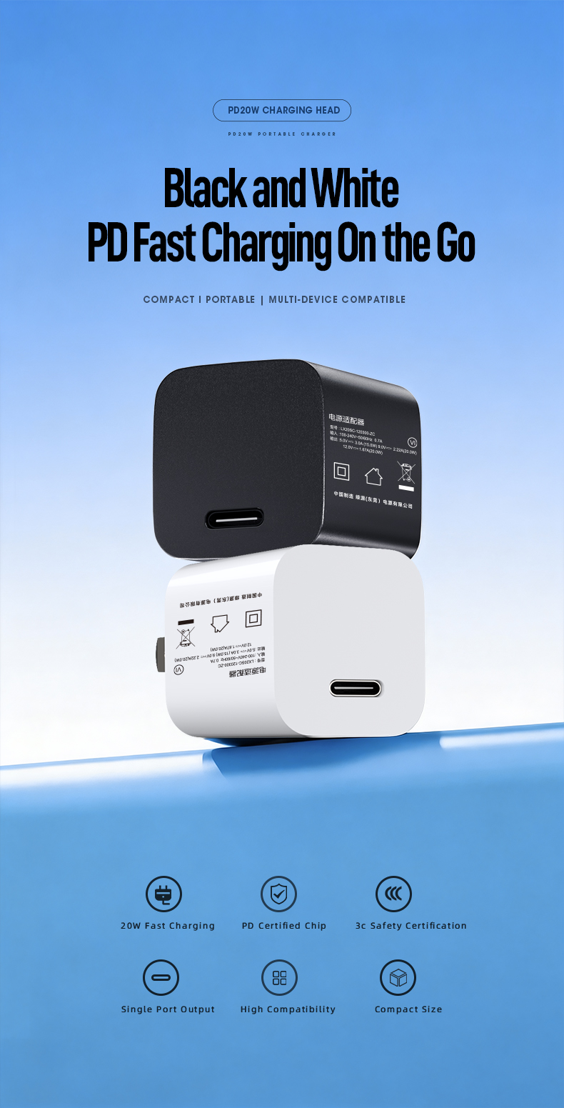 The USB PD 3.0 charger delivers 100W rapid charging (5-20V dynamic voltage) for laptops, phones, and tablets. Features intelligent power negotiation, universal compatibility, and OVP/OCP/SCP protection. Charges MacBook to 50% in 30 minutes. Compact GaN design with global certifications.
