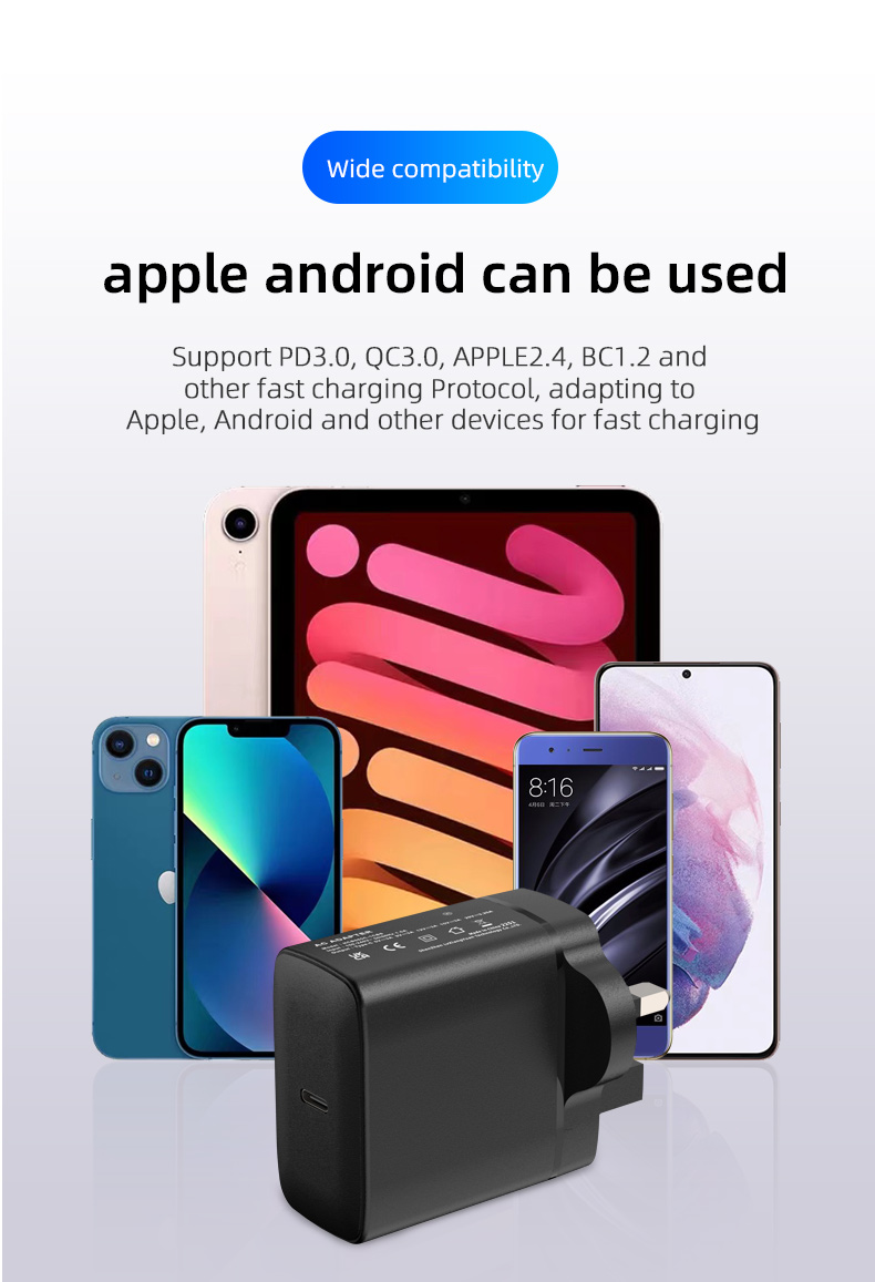 Ensure fast charging with a 65W USB C laptop charger, also known as acharger 65w PD charger meaning high-powered charging in a compact design.power with PD3.0 technology for fast and efficient charging.
