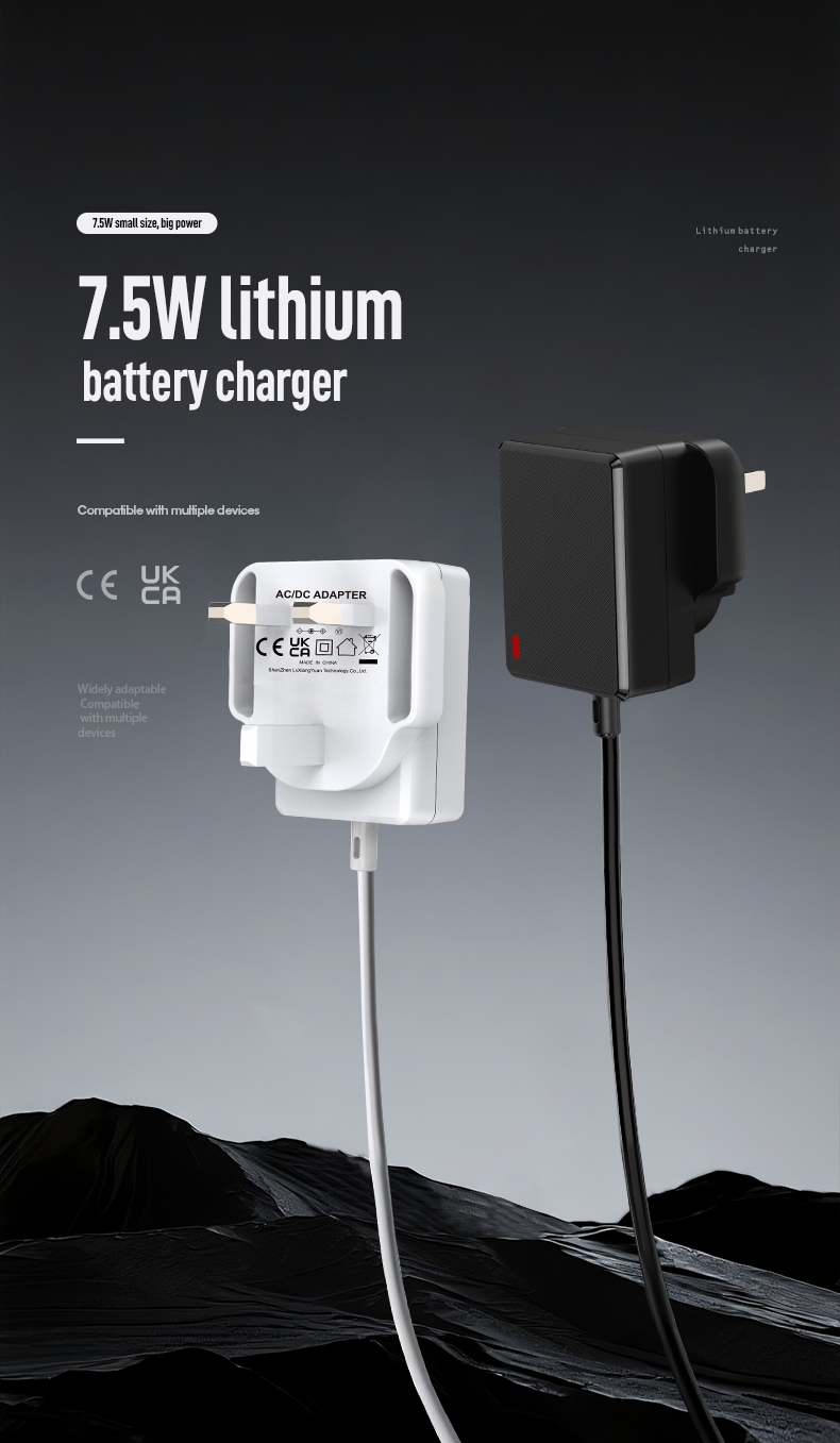 8.4V 500mA Battery Chargers deliver optimized charging for 2-cell Li-ion batteries (7.4V nominal). Featuring auto-shutoff, temperature monitoring, and LED status indicators, these certified chargers provide safe, precise 8.4V/500mA output for power tools, medical devices, and portable electronics—ensuring peak battery health and longevity.