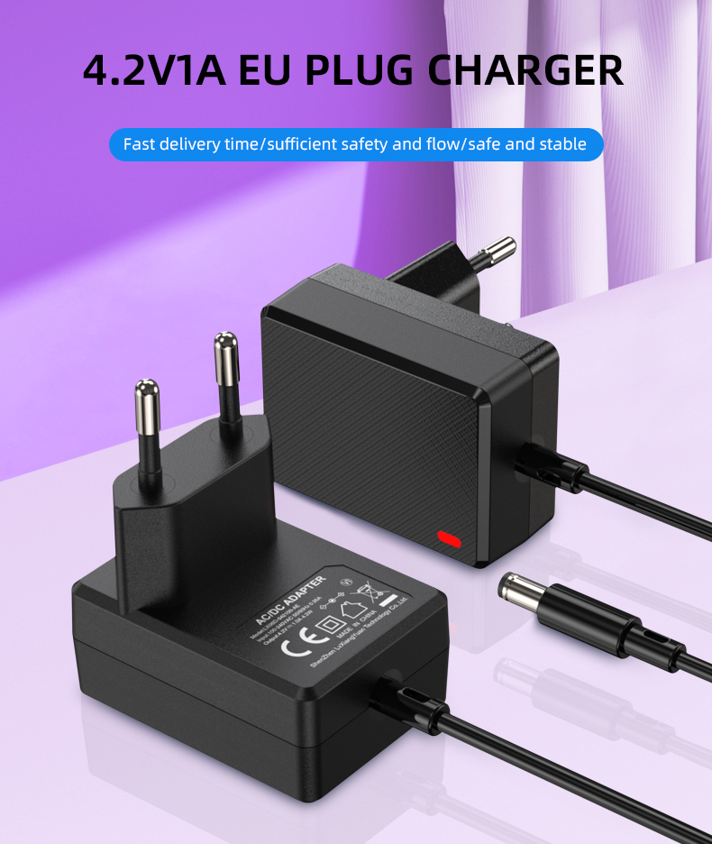 This charger is compatible with devices that require a 4.2V input, providing a reliable power source for your electronics.