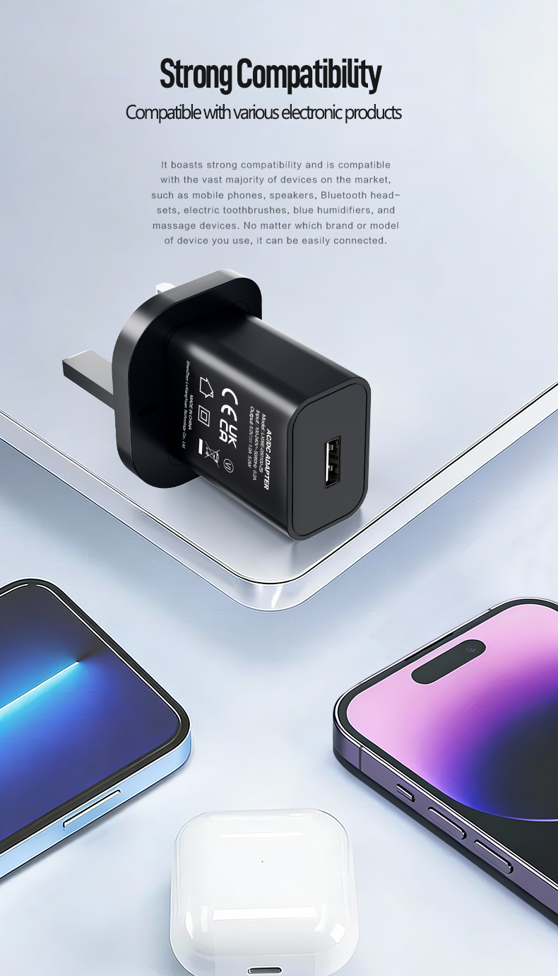 This USB wall charger adapter, USB power plug wall, and 5V 1A USB wall charger provide a convenient and fast charging solution for your electronic devices with USB charging ports.