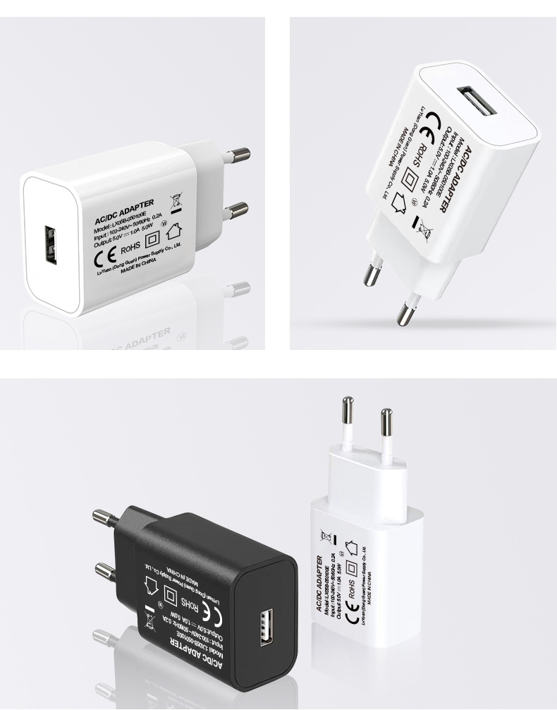 An adapter 5V 1A USB charger is a type of charger that can output a maximum of 5 volts and 1 ampere to charge electronic devices. It usually has a USB Type-A port and can be connected to a power source, such as a wall adapter or computer, using a USB cable. The adapter 5V 1A USB charger is commonly used to charge smaller electronic devices such as smartphones, tablets, and other small devices that use a USB port for charging. It can provide efficient and fast charging when needed, and is generally a convenient and portable tool for daily use.