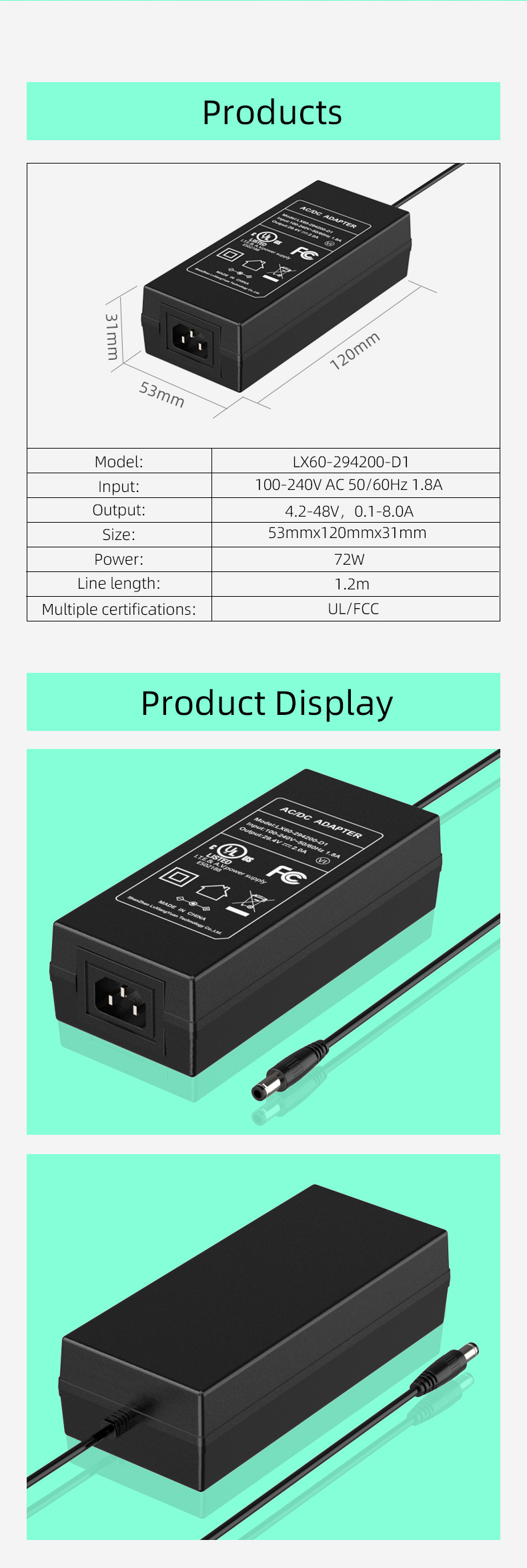 We offer a 48 volt battery charger, specifically designed for 48v lithium battery charger charging, providing a reliable and efficient 48v charger solution.