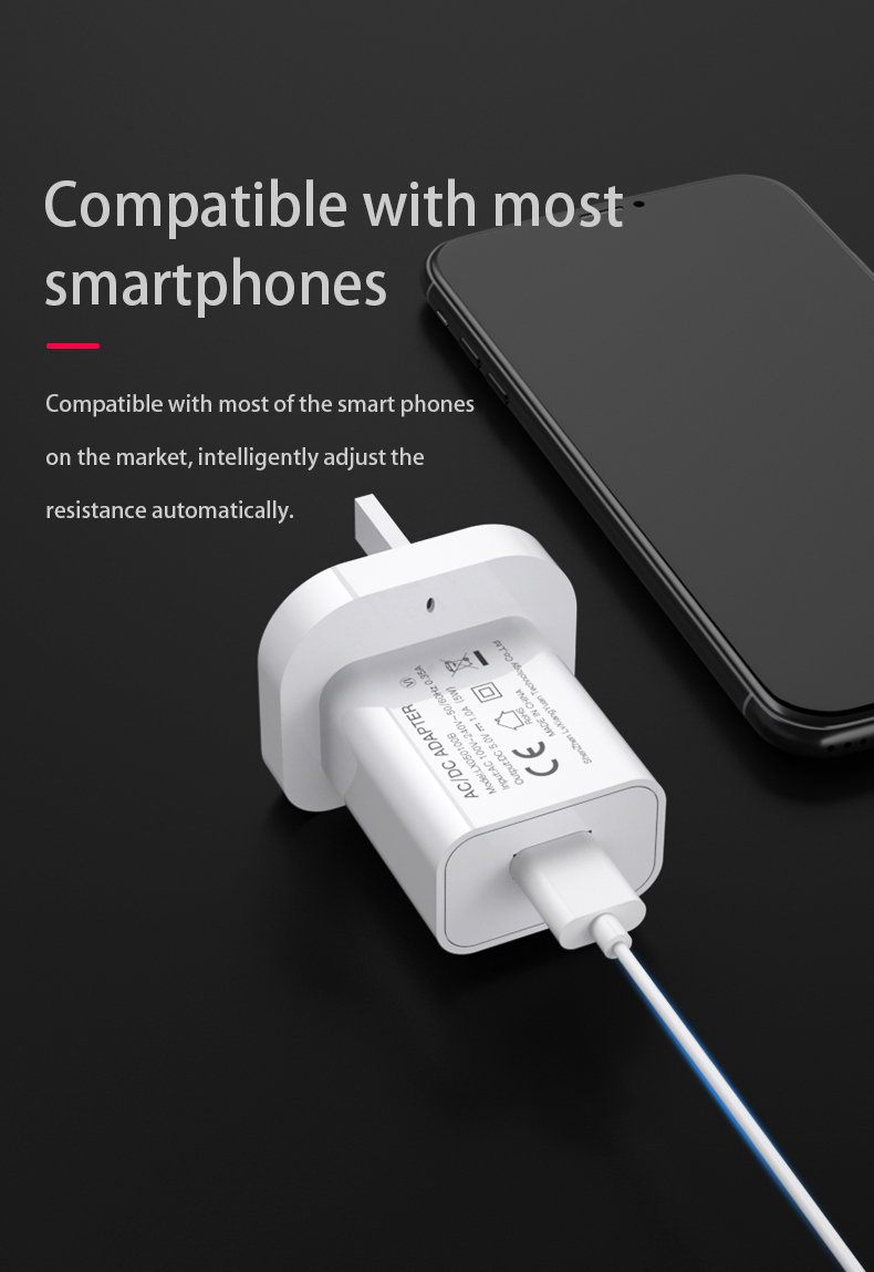 Charge devices with a 5V DC USB charger and 5V 500mA charger, an adapter 5V 0.5 A, commonly used to charge smartphones, tablets, and other small electronic devices that require a lower current for charging.