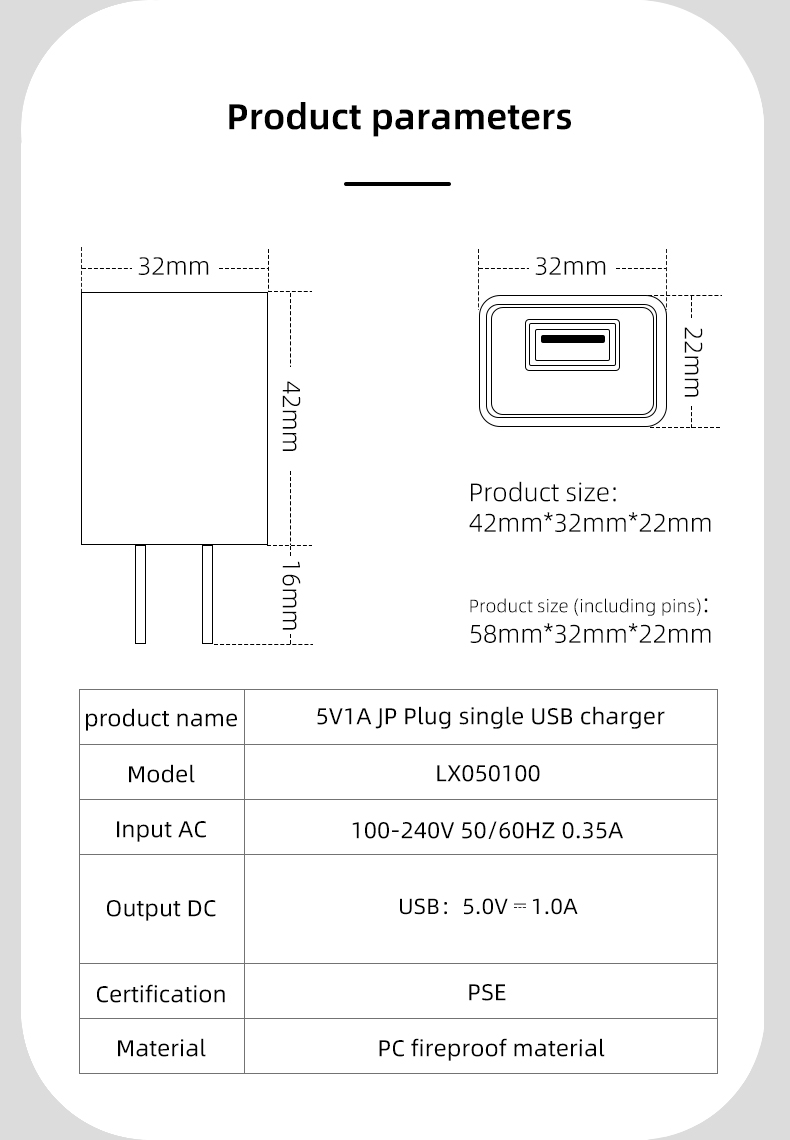 A USB 5V 1A charging adapter is a device that converts AC power to DC, which can be used to charge electronic devices such as smartphones, tablets, and other USB-powered devices. The adapter output provides 5 volts and 1 ampere (or 1000 milliamperes) of current, which is sufficient for most USB-powered devices to charge quickly and safely. These types of chargers typically have a USB port that can be used with a variety of USB cables for charging different devices.