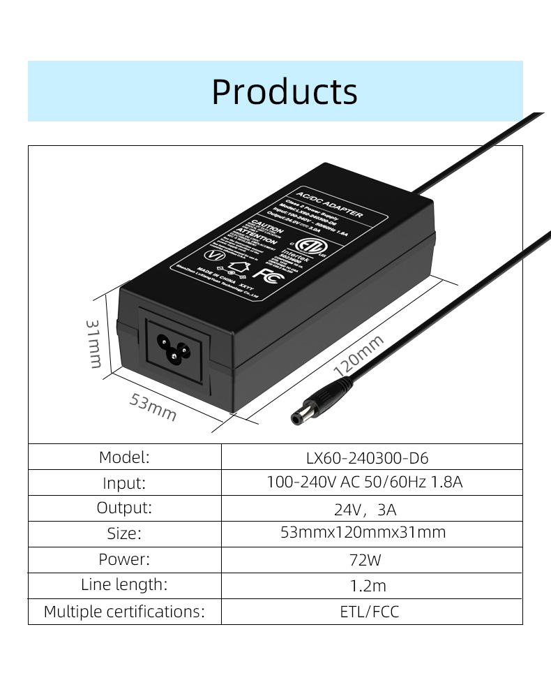 24 volt 3 amp power supply