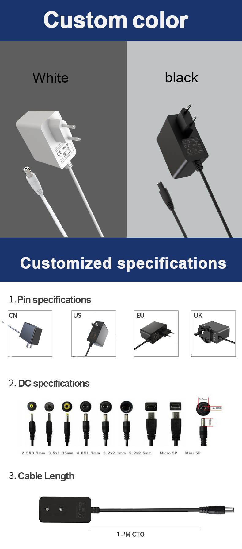 Compact 4.2V DC charger (CE/FCC-certified) delivers safe, efficient charging for Li-ion batteries. Features over-charge, over-current, and short-circuit protection. Ideal for drones, power tools, and portable devices. Universal 100-240V input, durable design.