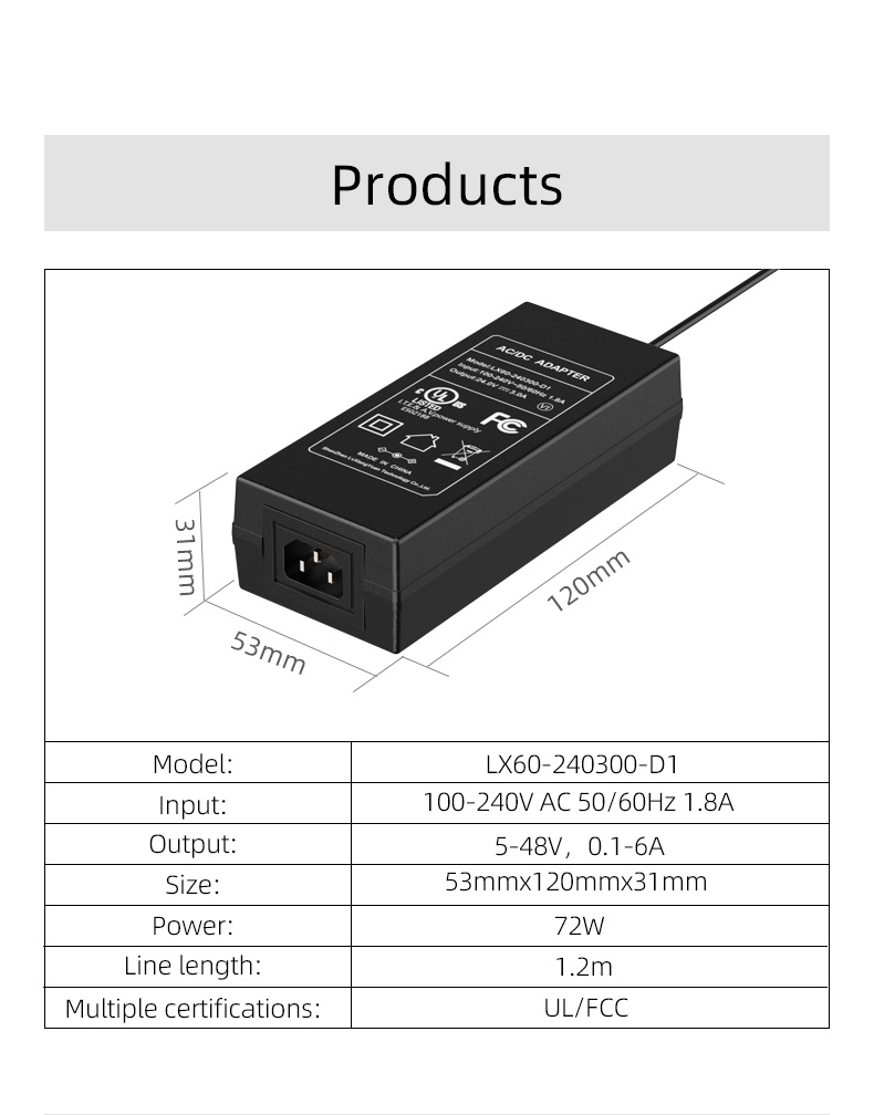 This power supply is designed to provide a 24V output and can be used as a power source for electronic devices requiring this voltage.