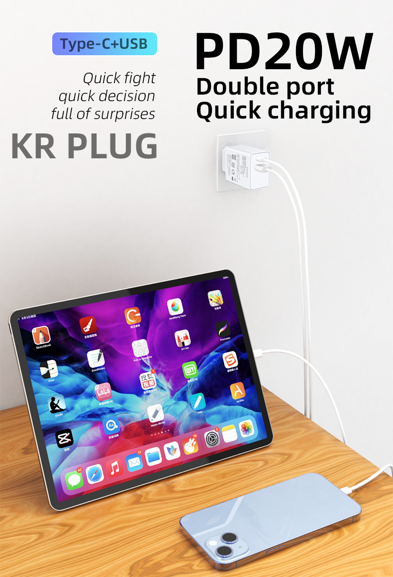 A 20W USB-C charger is a charging device that delivers up to 20 watts of power output through a USB-C port. It is designed to rapidly charge your USB-C enabled devices such as smartphones, tablets, laptops, and other gadgets. The USB-C technology allows for fast and efficient charging, while the 20W power output provides a quick charge to your device. These chargers are usually compact, lightweight, and easy to carry around, making them a perfect companion for on-the-go charging. They are also compatible with Power Delivery-enabled devices and support fast-charging capabilities. A 20W USB-C charger is an ideal charging solution for those who need to charge their devices quickly and efficiently.