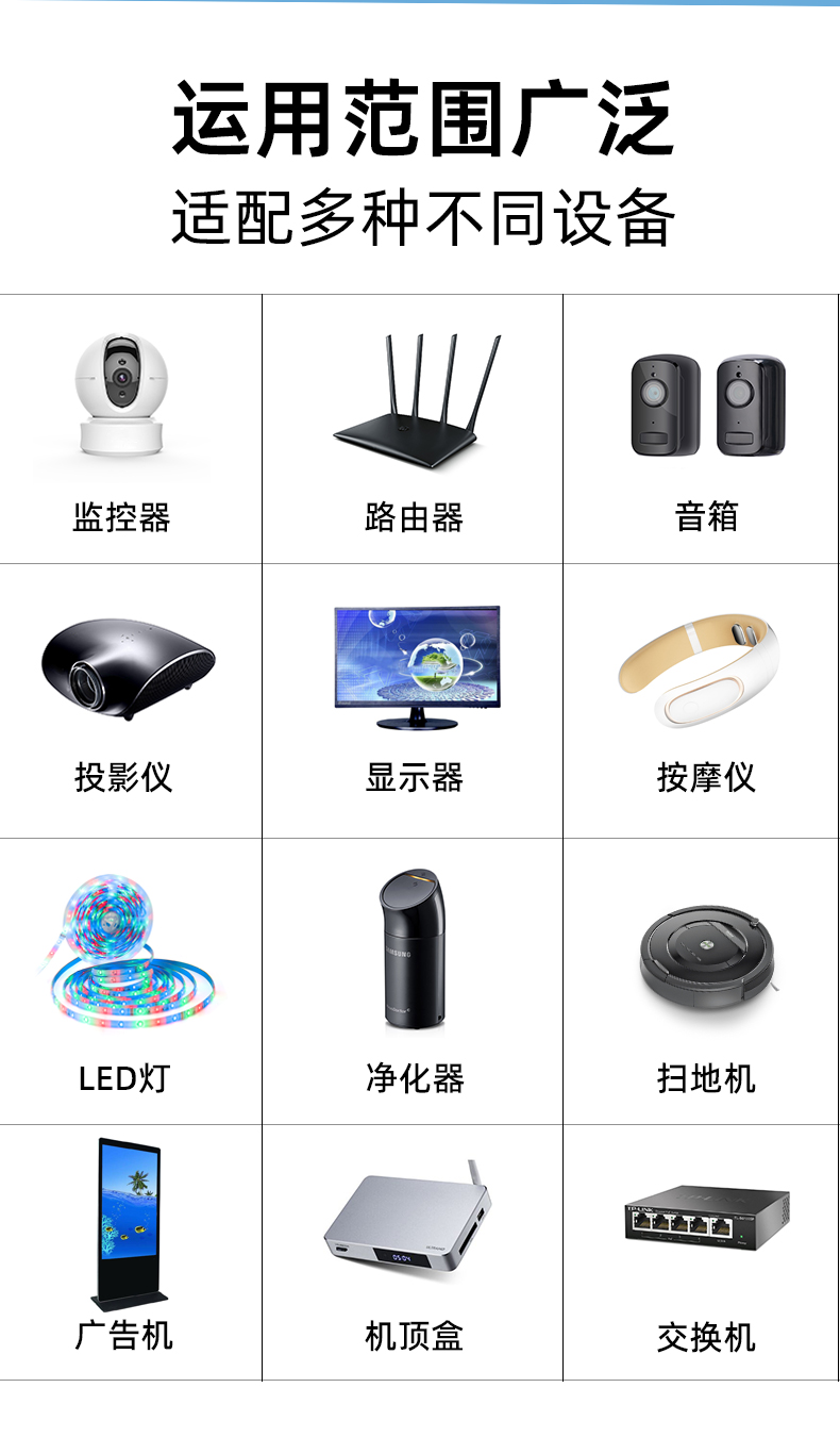24V/750mA 电源适配器 提供稳定的 24V/750mA (18W) 输出。这款经过认证的 24V 0.75A 电源适配器 具备过载保护功能,并拥有广泛的兼容性。是路由器、LED 系统和低功耗设备的理想选择。可靠的家用/办公 插电式电源 24V/750mA。
