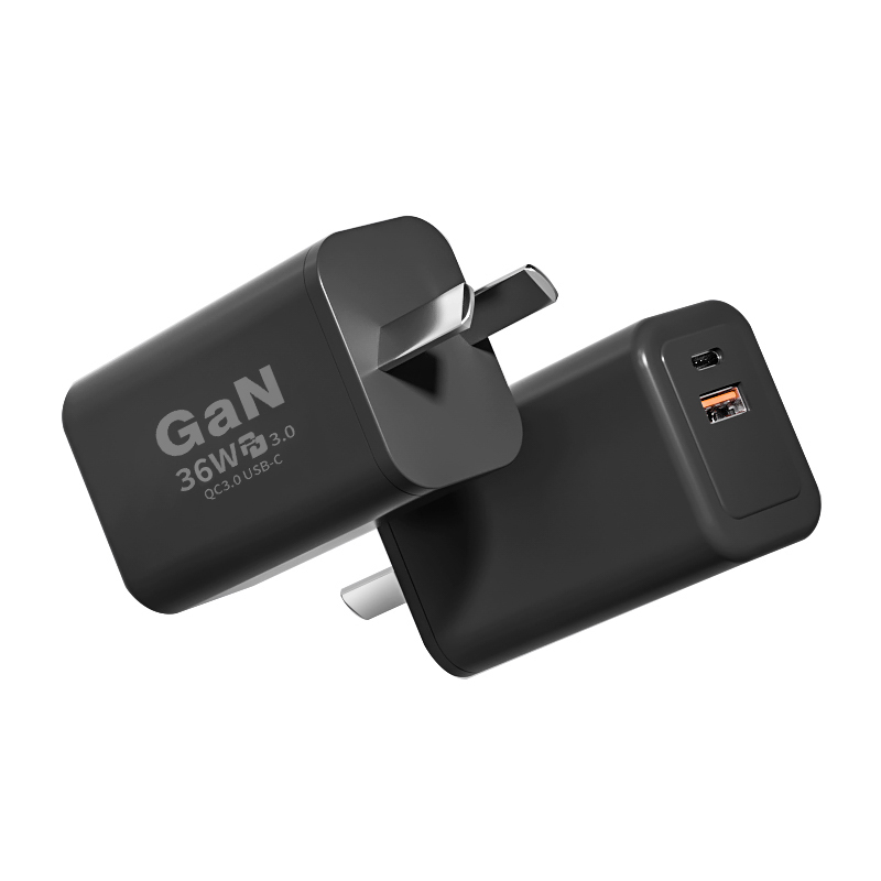 2-Ports TYPE-C USB 36W PD GaN Charger QC3.0 18W Fast Chargers OEM Home Travel Wall Charging Adapter for Phone Chargers