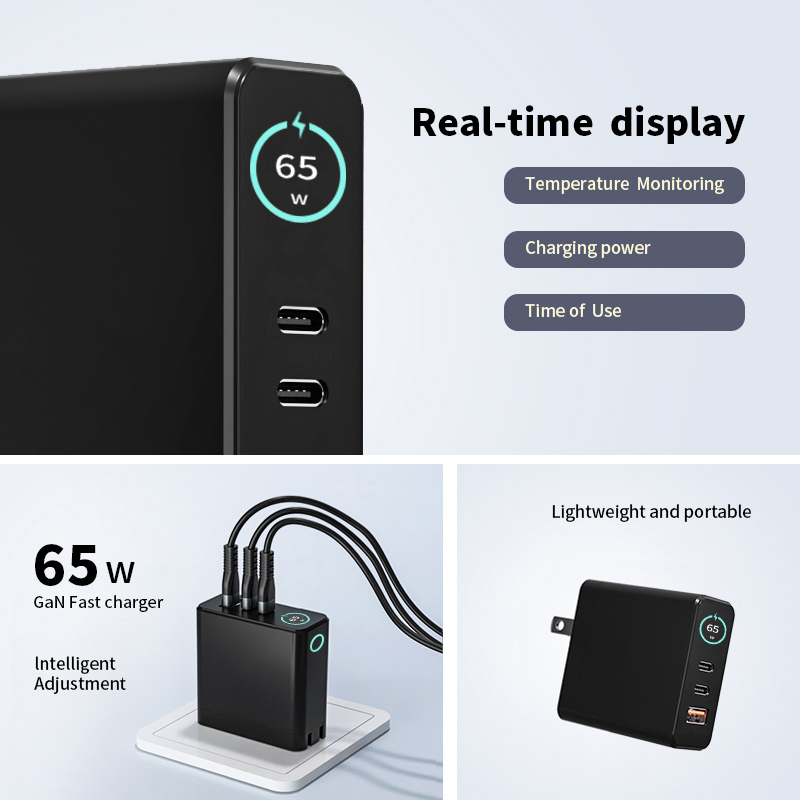 65W TFT display gan charger
