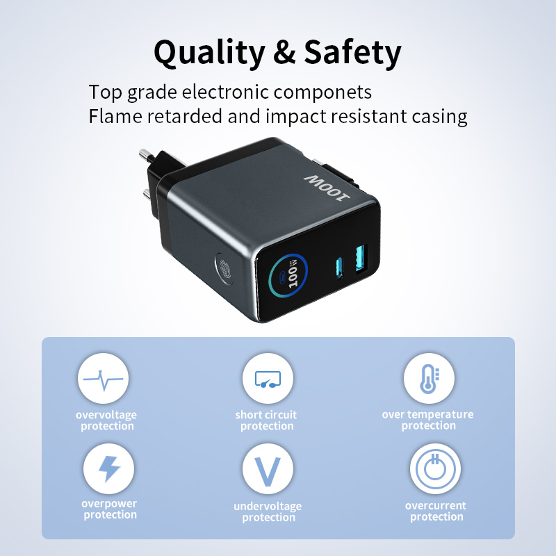 100W TFT display GaN Charger