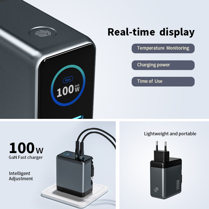 100W TFT display GaN charger