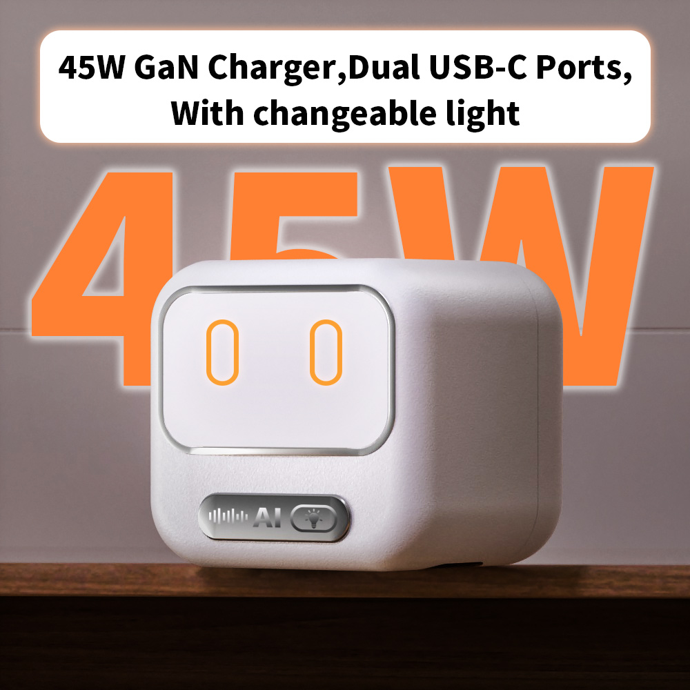Fast GaN Charger 45W With AI Night Light