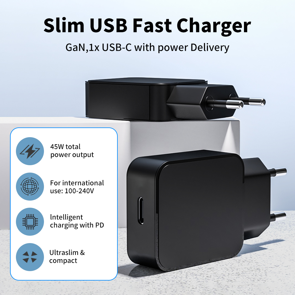 slim 45w usb c gan charger