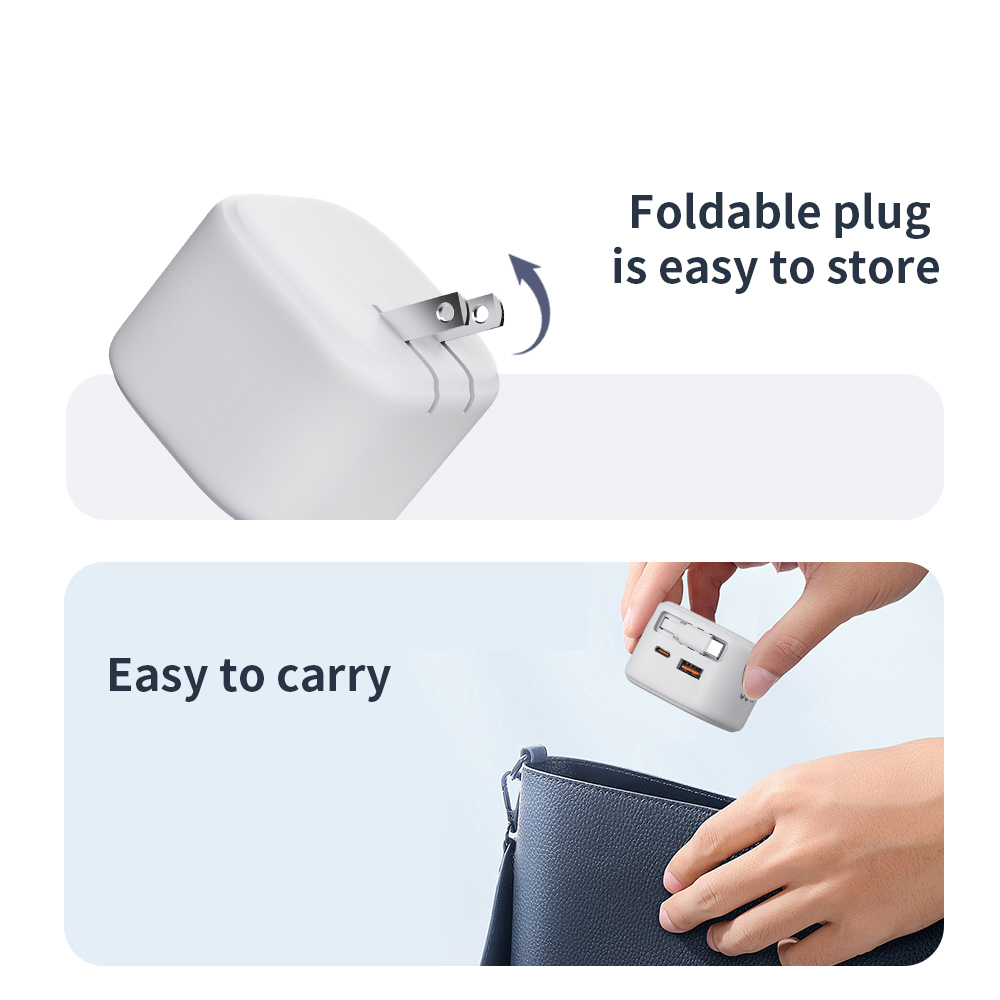 Retractable 65W Fast GaN Charger