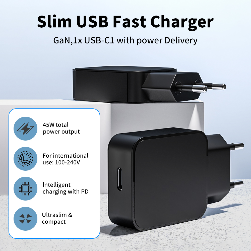 65W Slim USB-C GaN Charger