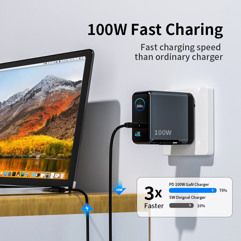 100W TFT display GaN Charger