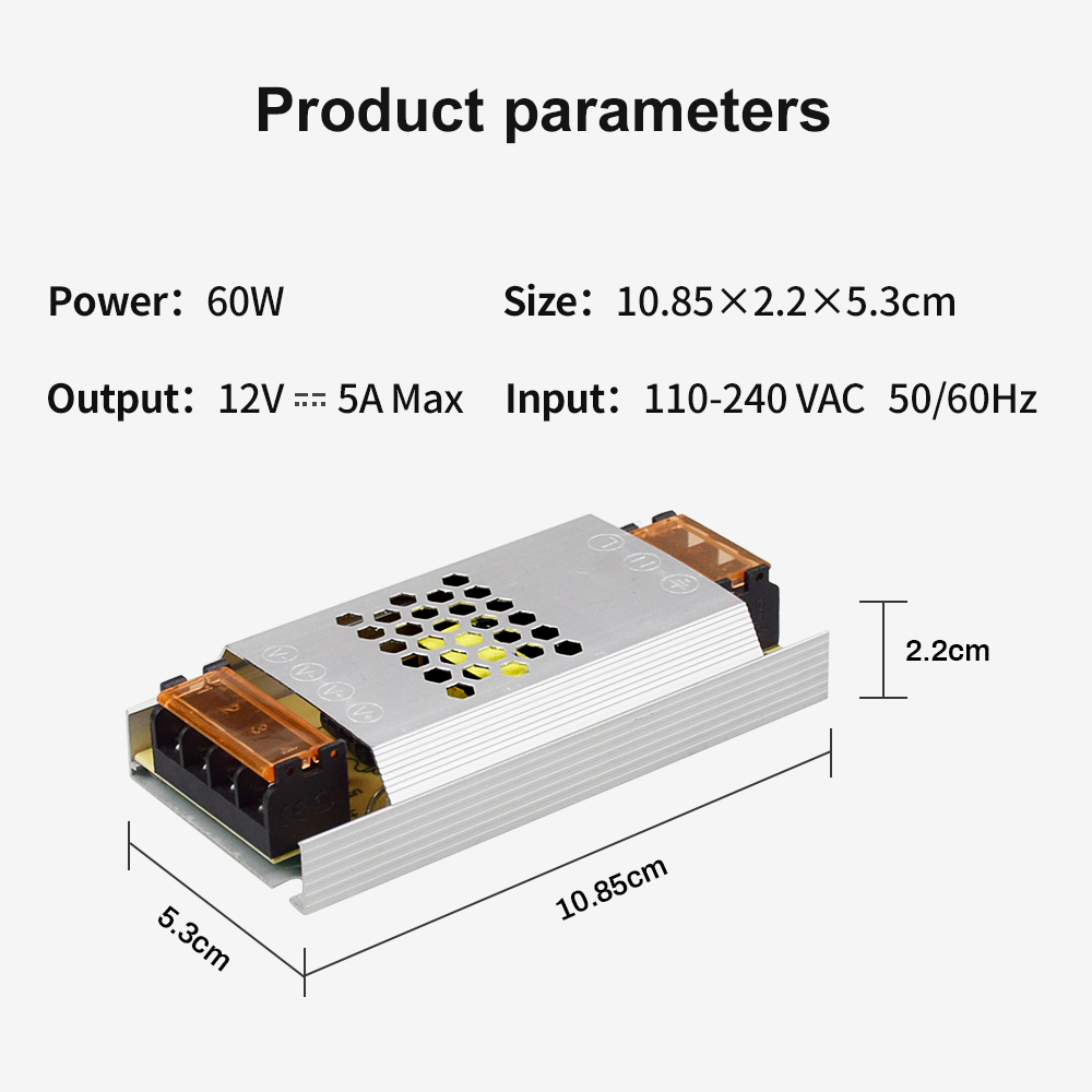 12V5A ultra thin switching power supply