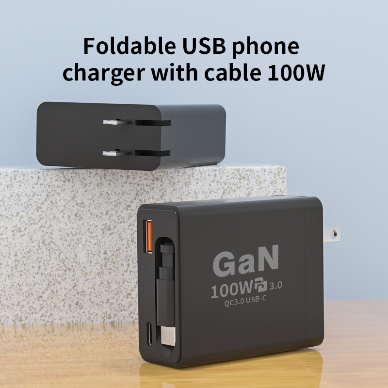 100w retractable gan charger
